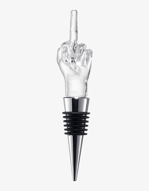 Charger l'image dans la visionneuse de galerie, Unique Wine Bottle Stopper - Funny Wine Cork Beverage Bottle Sealer Middle Finger Shaped Gag Gift For Wine Connoisseur &amp; Lover Reusable Glass Sealing Plug Silicone Bottle Cap For Him Her
