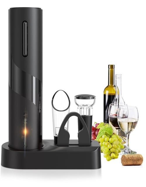 Load image into Gallery viewer, Electric Wine Opener Set A 4-in-1 Multifunctional Wine Accessory Kit including an Automatic Corkscrew Opener Rechargeable Wine Bottle Openers Foil Cutter Wine Aerator Pourer and Vacuum Stoppers
