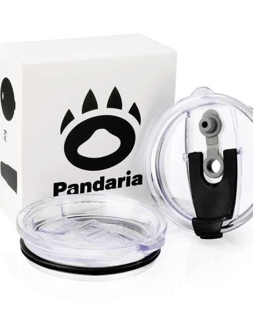 Load image into Gallery viewer, Pandaria 2 Pack 20oz Slider&amp;Straw Tumbler Lids Leak Proof Replacement lids for Tumblers Spill Proof Splash Resistant Slider Lids Covers Fit for 3.2" Cup Mouth and More Travel Coffee Mugs

