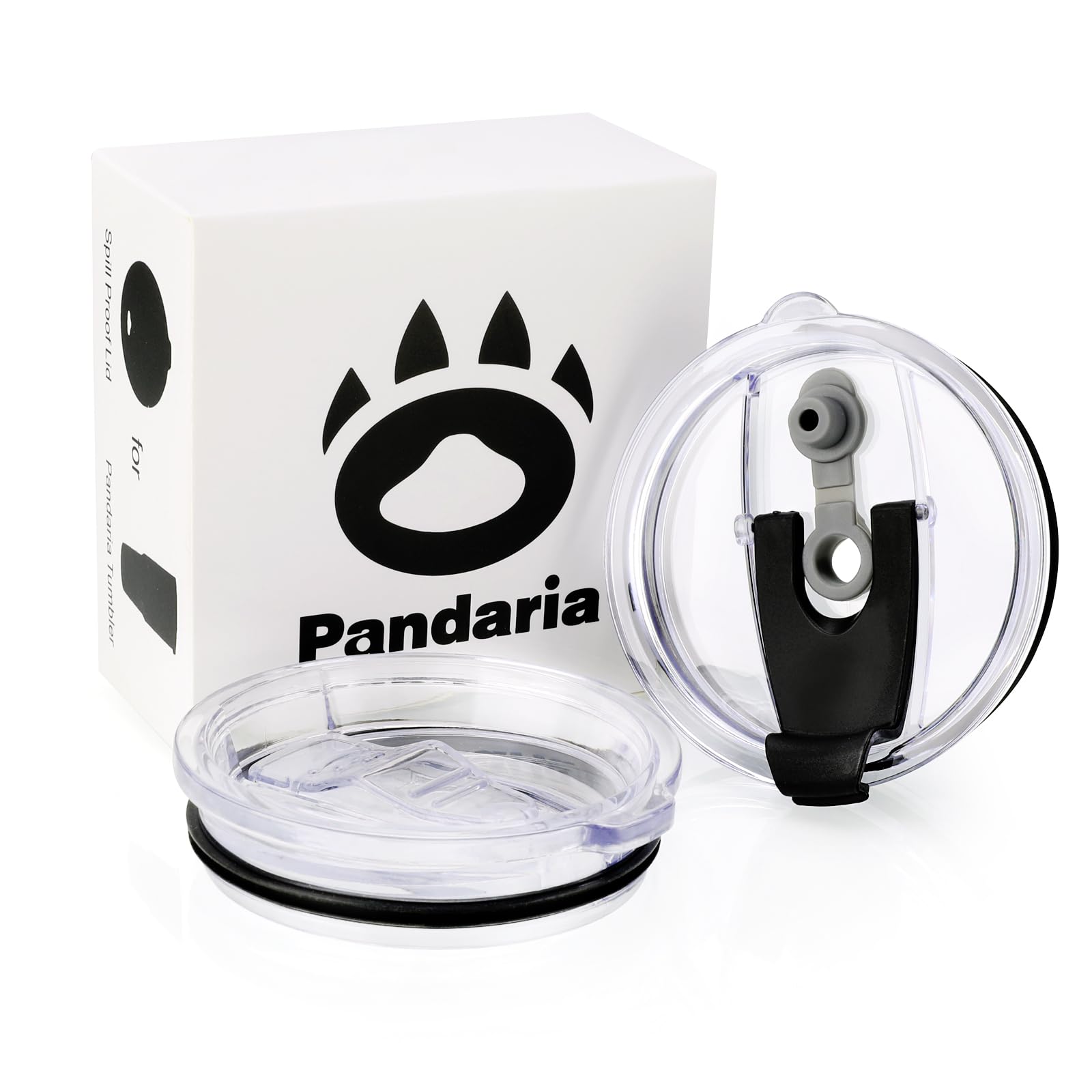 Pandaria 2 Pack 20oz Slider&Straw Tumbler Lids Leak Proof Replacement lids for Tumblers Spill Proof Splash Resistant Slider Lids Covers Fit for 3.2" Cup Mouth and More Travel Coffee Mugs