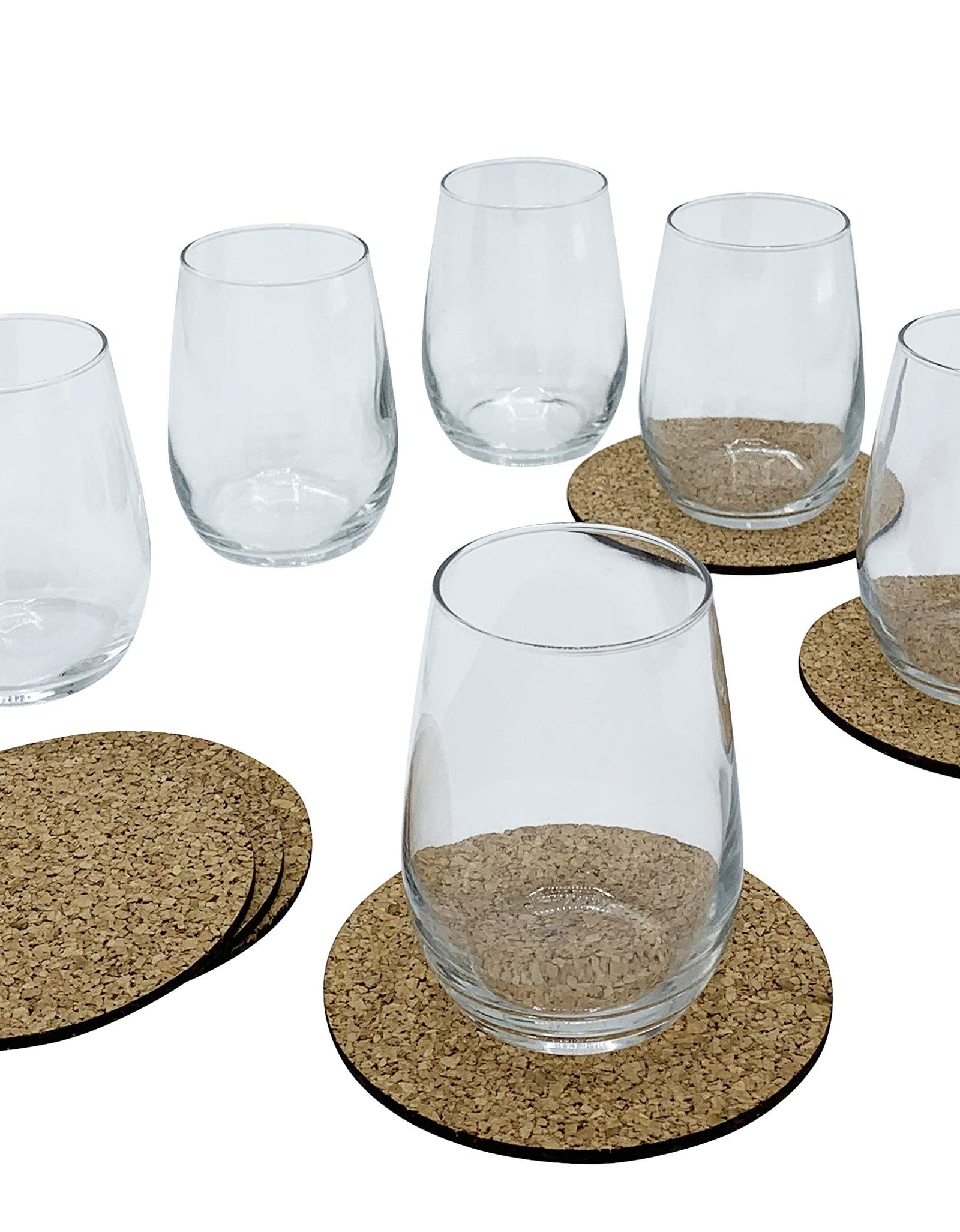 6 OZ MINI TESTER Libbey Stemless Wine Drinking Glasses/Glass 260/Set of 6/Glassware Cocktail Bar Party