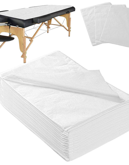Charger l'image dans la visionneuse de galerie, Thick Spa Bed Sheets DisposableBreathable Massage Table Sheets-Non Woven Fabric for SPA Tattoo Massage Table31" x 70" White
