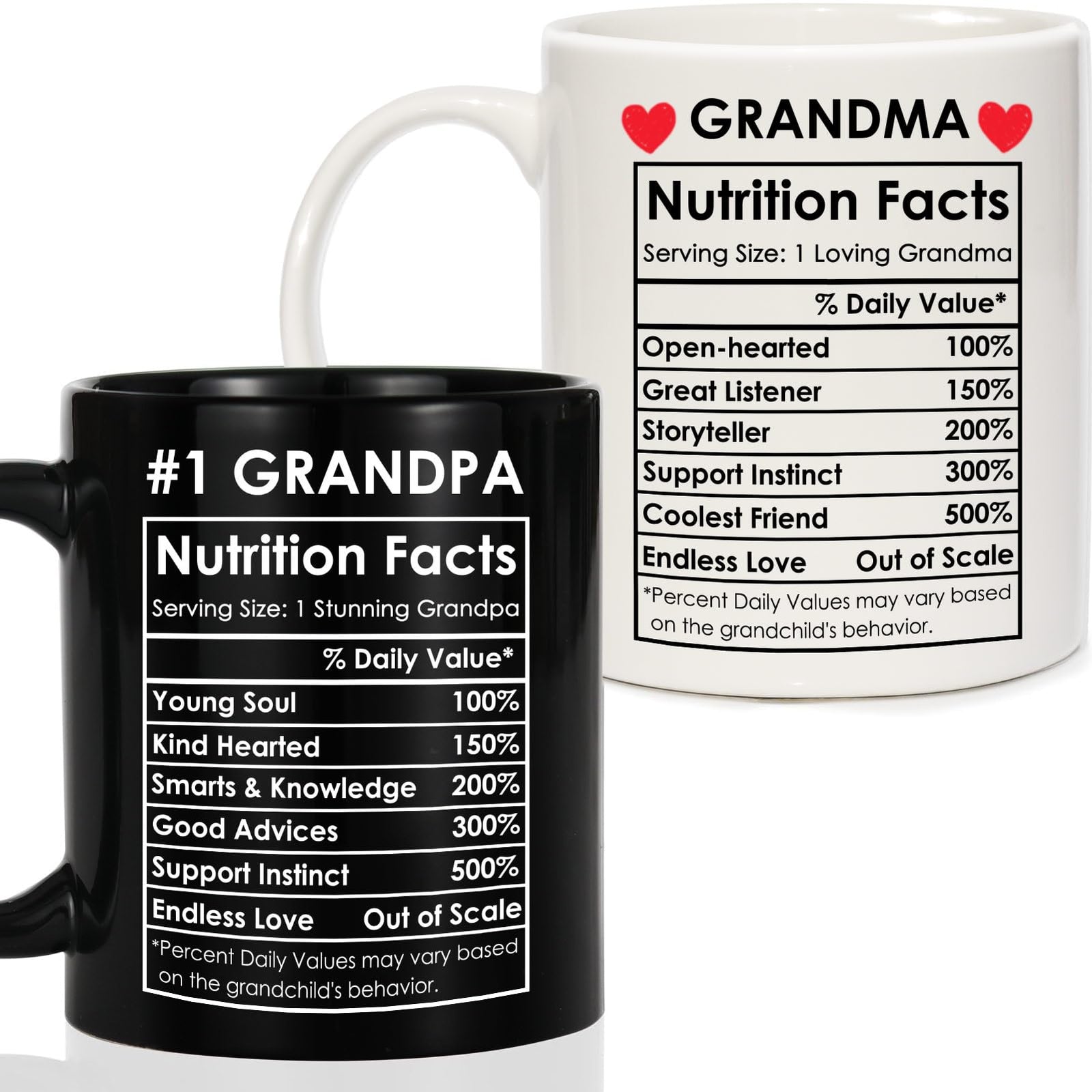 Cadeaux de Noël pour grands-parents de Breezy Valley – Tasses cadeaux pour grand-mère et grand-père de la part des petits-enfants – Cadeaux de Noël pour grands-parents – Tasses à café pour grand-mère et grand-père