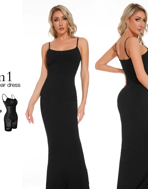 Load image into Gallery viewer, Women's Shapewear Dress Jumpsuit Tummy Tuck Lift Corset Open Crotch Suspender Tight Long Skirt Chest Pad Bodysuit Dress
