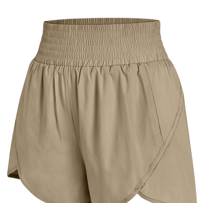 AUTOMET Womens Athletic Shorts High Waisted Running Shorts Gym Workout Shorts Casual Comfy Sport Shorts with Pockets 2024 Khaki