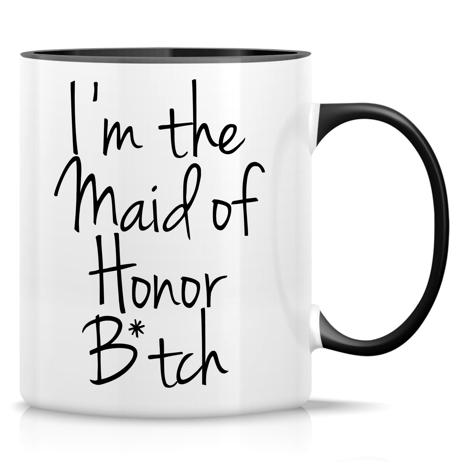 Retreez Taza Divertida - Soy la Dama de Honor Perra Tazas de Café de Cerámica de 11 oz - Divertidos Regalos de Cumpleaños Sarcásticos y Motivacionales - Taza Blanca con Asa e Interior Negro