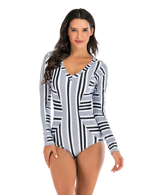 Load image into Gallery viewer, Long Sleeve Surf Suit, Women&#39;s Sunscreen Swimwear
