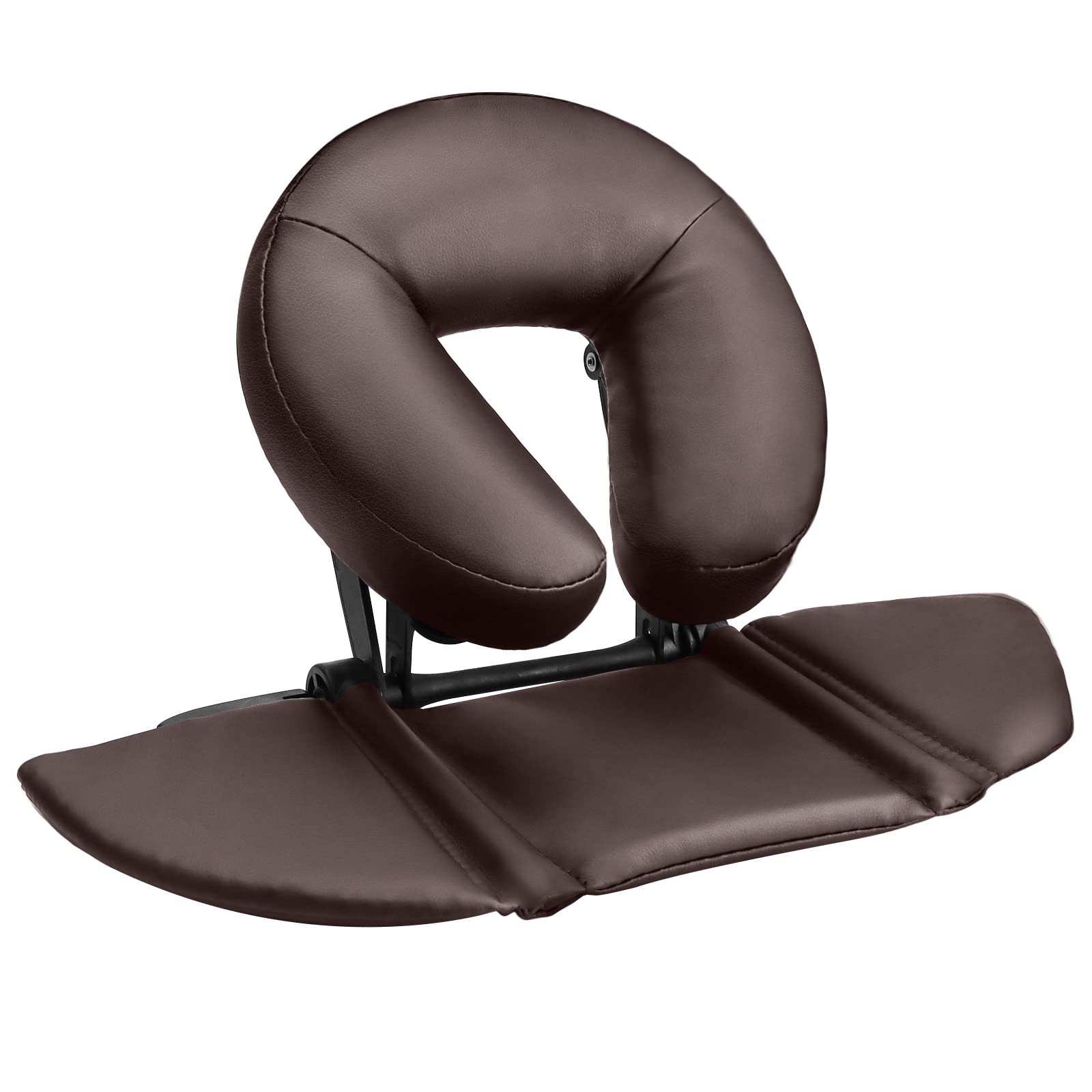EBANKU Mesa de Masaje Cojín de Cuna Facial Soporte Facial Kit de Masaje de Mesa Ajustable Reposacabezas de Mesa de Masaje Almohada Facial con Plataforma para Silla de Masaje Cama de SPA (Marrón)