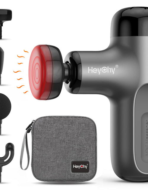 Load image into Gallery viewer, HEYCHY Mini Massage Gun with Heat Deep Tissue Massage Gun Portable Percussion Muscle Massager with 4 Massage Heads for Athletes
