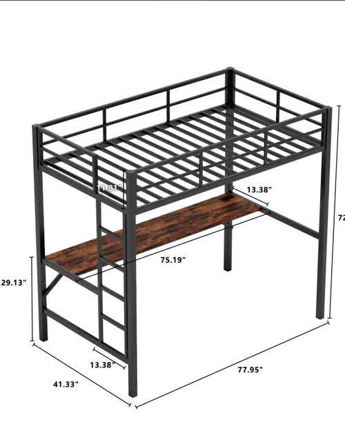 Cargar imagen en el visor de la galería, Cama alta de metal para uso doméstico
