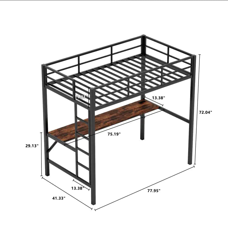 Cama alta de metal para uso doméstico