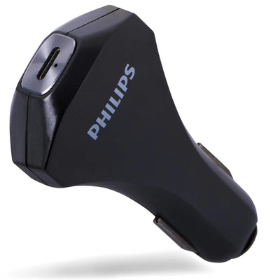 Cargador de coche USB-C de 60 W Philips para portátil/teléfono/tableta con Power Delivery para portátiles Tipo C MacBook iPad Pro iPhone Galaxy Pixel y más, ideal para viajes DLP2759Q/37