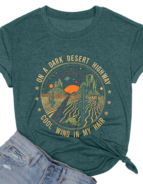 Load image into Gallery viewer, Adventure Shirts Women Retro Desert Highway T-Shirt Funny Nature Graphic Tee Casual Cotton Short Sleeve O-Neck Tee Tops
