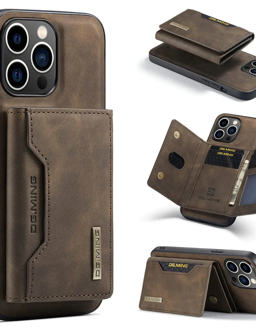 Load image into Gallery viewer, XYAJUANG Compatible with iPhone 15 Pro Max（6.7），2 in 1 Detachable Back Cover&amp; Leather Wallet Phone Cases ，Wallet Case with Card HolderLeather Pocket Phone Cases (Coffee)
