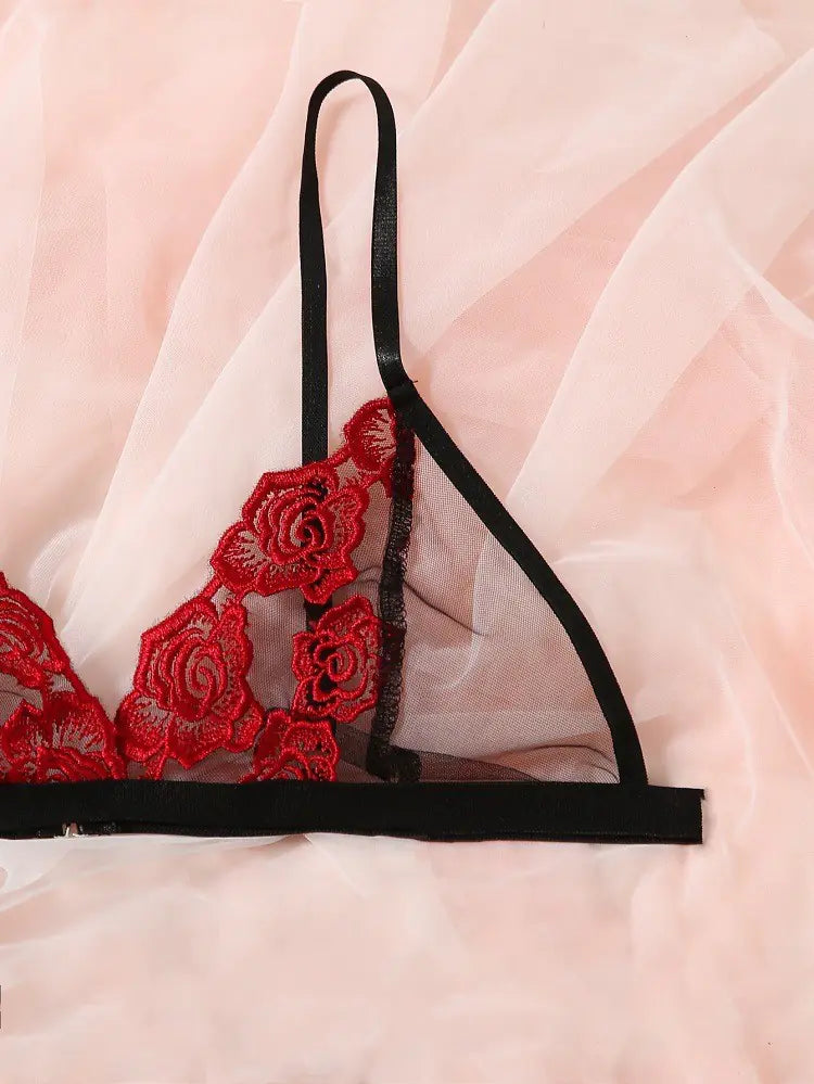 Lace Embroidered Lingerie Set for Women