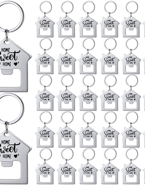 Load image into Gallery viewer, Jingmore 30 Pcs Bulk Estate Agent Gifts for Guests Sweet Home Bottle Opener House Shaped Keychain Estate Agent Supplies
