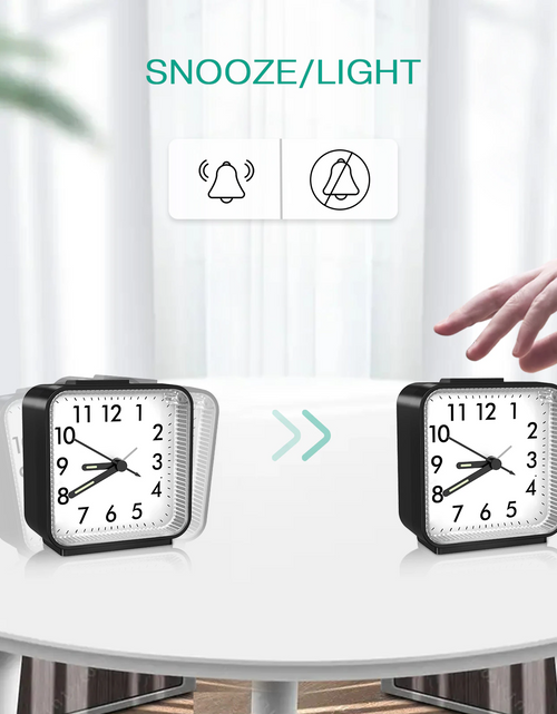 Load image into Gallery viewer, LED Desk Alarm Clock Nightlight Snooze Quiet Non Ticking Battery Powered Bedroom
