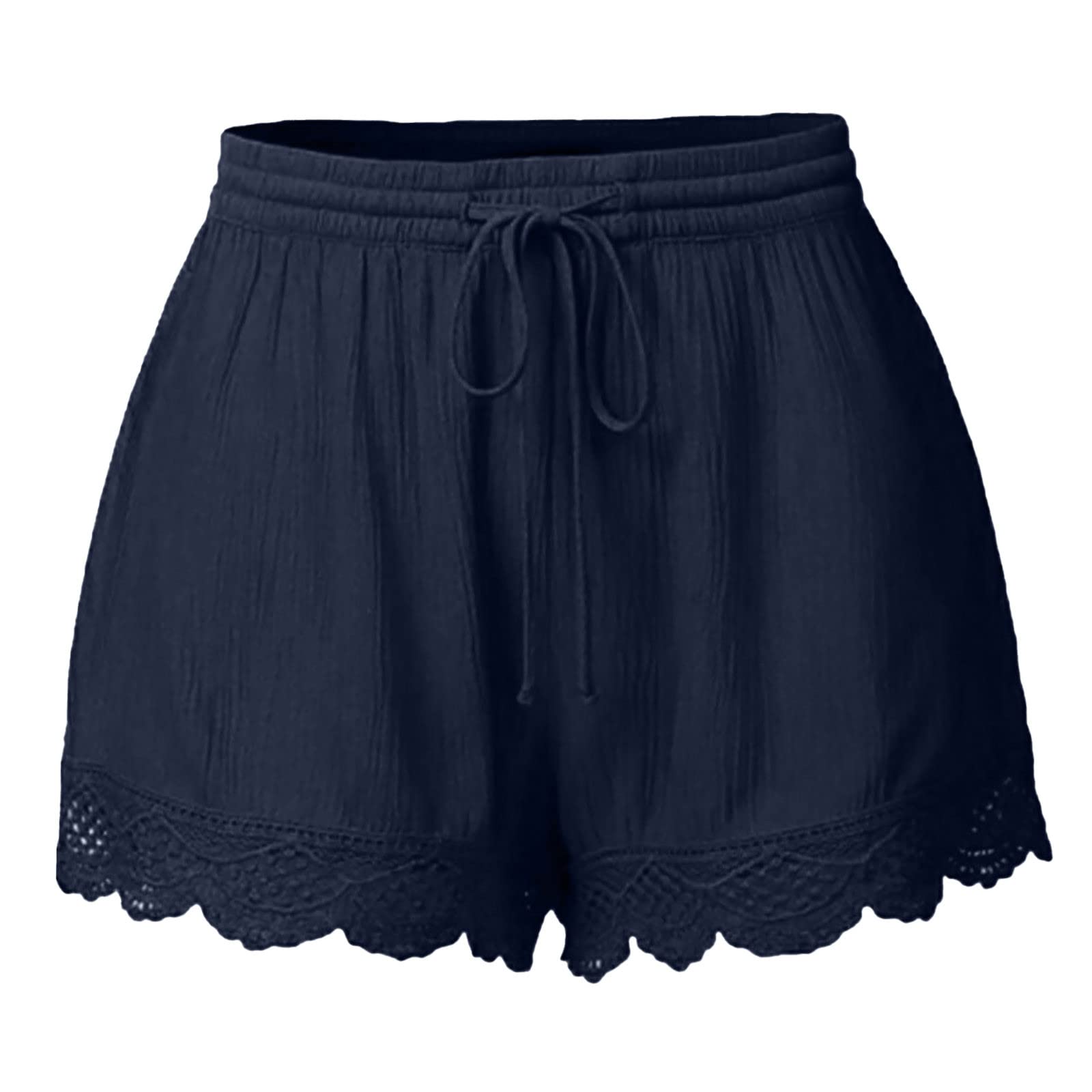 Shorts for Women with Pockets Summer Casual Loose Fit Resort Wear Beach Shorts Trendy 2025 Elastic Waist Shorts Clothes