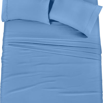 Utopia Bedding Queen Bed Sheets Set - 4 Piece Bedding - Brushed Microfiber - Shrinkage and Fade Resistant - Easy Care (Queen Dutch Blue)