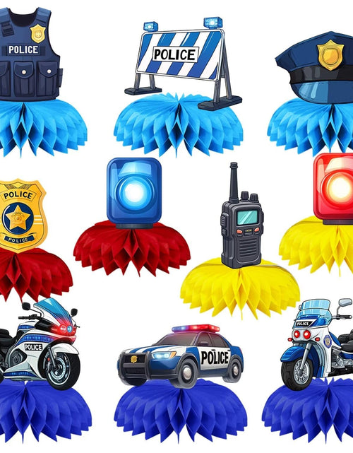 Load image into Gallery viewer, 9 Pcs Police Centerpieces Police Birthday Party Decorations Police Party Decorations Police Party Favors

