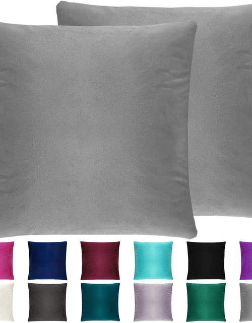 Load image into Gallery viewer, NEXCOVER Velvet Pillow Covers - Pack of 2 Pillowcases 20 x 20 Inch Throw Pillow Cover Decorative Square Pillowcase Soft Cushion Case Fade Resistant Pillow Case for Bedroom Sofa Couch Grey
