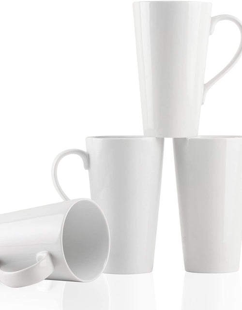 Load image into Gallery viewer, Buyajuju Large Coffee Mugs Set 16 OZ Tall Coffee Cups with Handle White Coffee Mugs Set of 4 for Coffee Tea Cocoa Latte Milk
