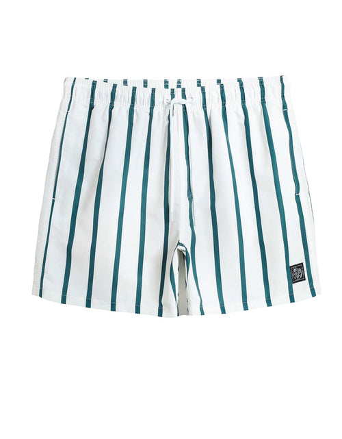 Charger l'image dans la visionneuse de galerie, SOLY HUX Mens Quick Dry Swim Trunks Board Shorts Bathing Suits Swimsuit Beach Shorts with Pockets Green Striped XXL
