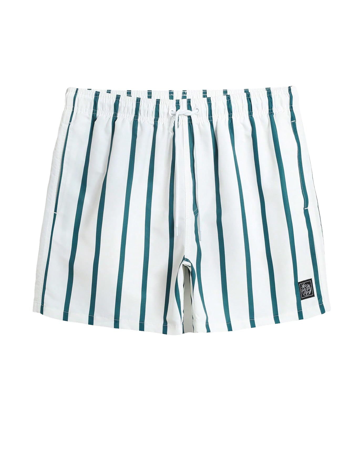 SOLY HUX Mens Quick Dry Swim Trunks Board Shorts Bathing Suits Swimsuit Beach Shorts with Pockets Green Striped XXL