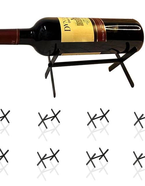 Load image into Gallery viewer, kaileyouxiangongsi 8PCS Wine Shelf - Countertop Wine Rack - Metal Wine Rack - Wine Bottle Holder - Wine Holder for Wine Storage - Small Wine Rack - Tabletop Wine Rack(Black)
