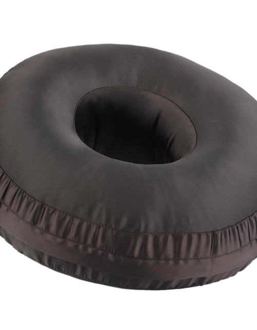 Charger l'image dans la visionneuse de galerie, Washable Silky Satin Ear Piercing Pillow with Removable Pillowcase Smooth Cooling Donut Pillows Hole for Ear Pain Relief CNH Sleeping Pressure Sore Side Sleepers Ear Guard Protector Black
