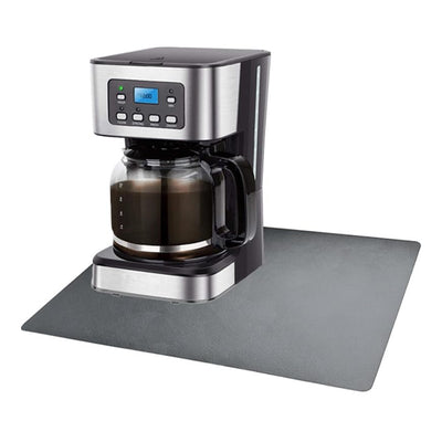 AmiiLive Alfombrilla de café para mostrador, accesorios de barra de café, se adapta a la cafetera, máquina de espresso, alfombrilla absorbente con respaldo de goma para secar platos 16"x24" Gris