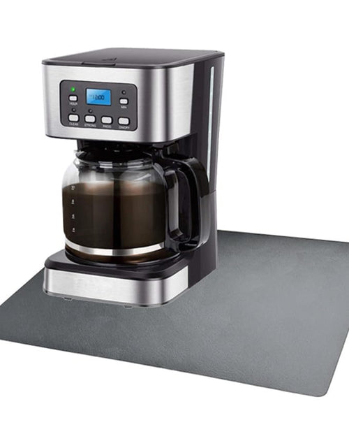 Cargar imagen en el visor de la galería, AmiiLive Alfombrilla de café para mostrador, accesorios de barra de café, se adapta a la cafetera, máquina de espresso, alfombrilla absorbente con respaldo de goma para secar platos 16"x24" Gris
