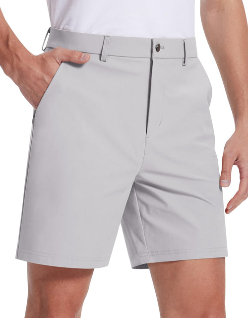 Load image into Gallery viewer, SERAMY Mens Golf Dress Shorts 7 Inch Inseam Stretch Flat Front Shorts with 5 Pockets Quick Dry Lightweight Casual Shorts White 35
