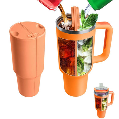 BKBY 2-in-1 Drink Separator Silicone Liner Compatible with Stanley 40oz Tumbler Stong & Reusable Inner Tray for Stanle Accessories Silicone 40oz Cup Separator for Outdoor Party Office