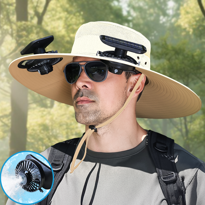 Gorra con ventilador solar UPF50+, gorra con ventilador solar y carga USB - Gorra solar refrescante, sombrero de pescador, pesca al aire libre, ocio al aire libre, camping, senderismo, trabajo al aire libre, ocio al aire libre
