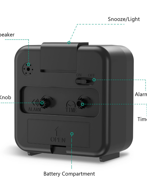 Load image into Gallery viewer, LED Desk Alarm Clock Nightlight Snooze Quiet Non Ticking Battery Powered Bedroom
