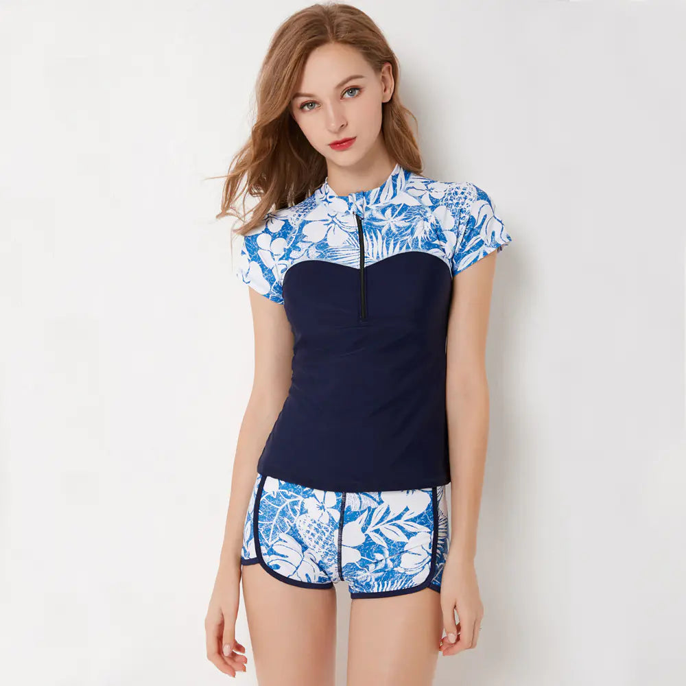 Onyhua Two-Piece Short Sleeve Swimwear Set