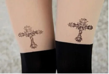 Collants et bas en patchwork imprimé