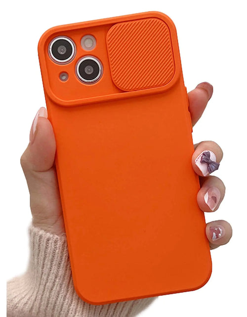 Load image into Gallery viewer, JIATAY Phone Cases for iPhone XR Case Slide Camera Lens Protector Silicone Protective iPhone XR Case for Women Men (Orange)

