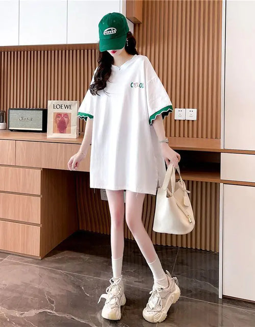 Load image into Gallery viewer, Patchwork Print Oversized Women&#39;s Casual T-Shirts
