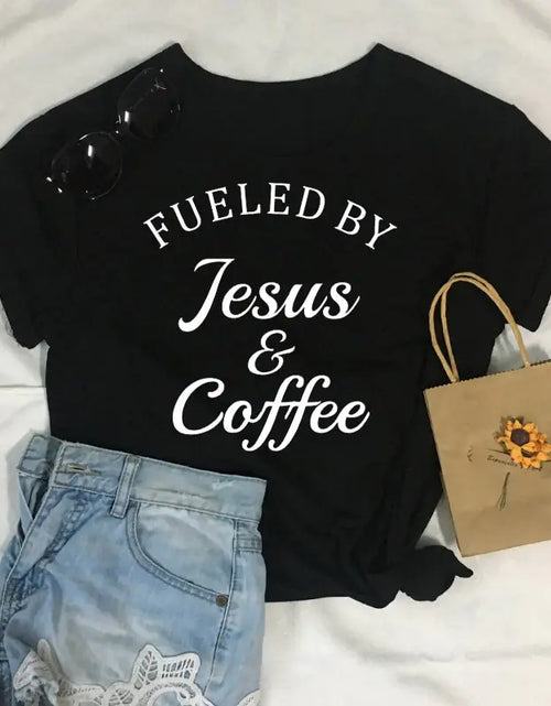 Load image into Gallery viewer, Jesus Coffee Graphic Tee - Trendy Short Sleeve Shirt
