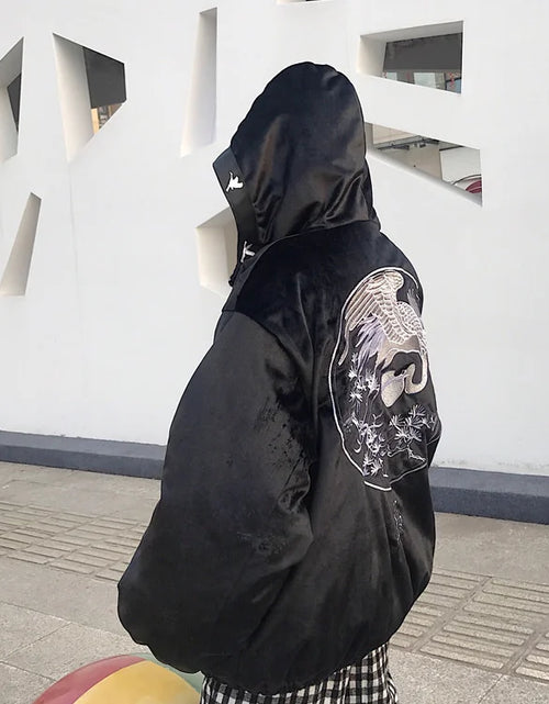 Charger l'image dans la visionneuse de galerie, Veste à capuche, Blouson de baseball, Motif grue
