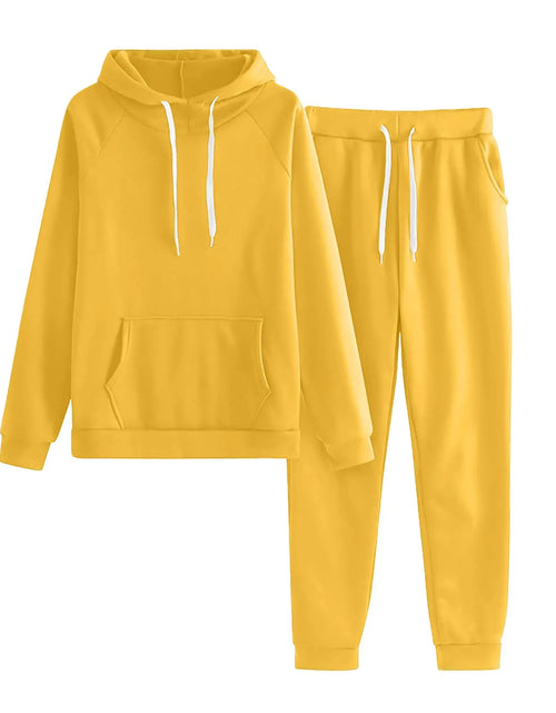 Load image into Gallery viewer, deals 2024 for girlstshirtsSweatshirt Sets for Women Long Sleeve Sweatshirt Jogging Pants Sets 2 Piece Outfits Sweatsuits Fashion Y2K Clothing e-Yellow
