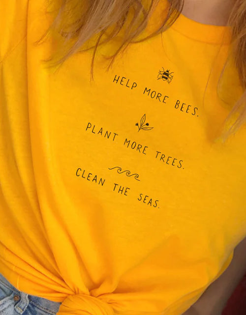Load image into Gallery viewer, Help More Bees Plant Trees Graphic Tee Shirt
