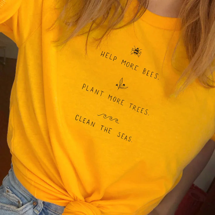Help More Bees Plant Trees Graphic Tee Shirt