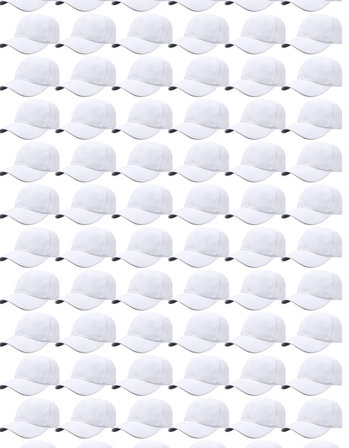 Load image into Gallery viewer, Gelante Bulk Plain Blank Baseball Caps Adjustable Back Strap. 001-White-72PC
