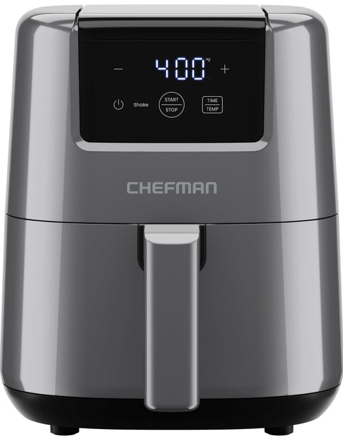 Cargar imagen en el visor de la galería, CHEFMAN Mini Freidora de Aire de 2 Litros – Freidora de Aire Compacta Digital que Ahorra Espacio con Cesta Antiadherente y Apta para Lavavajillas Comidas Rápidas y Fáciles en Minutos Incluye Temporizador Digital y Recordatorio de Agitar – Gris
