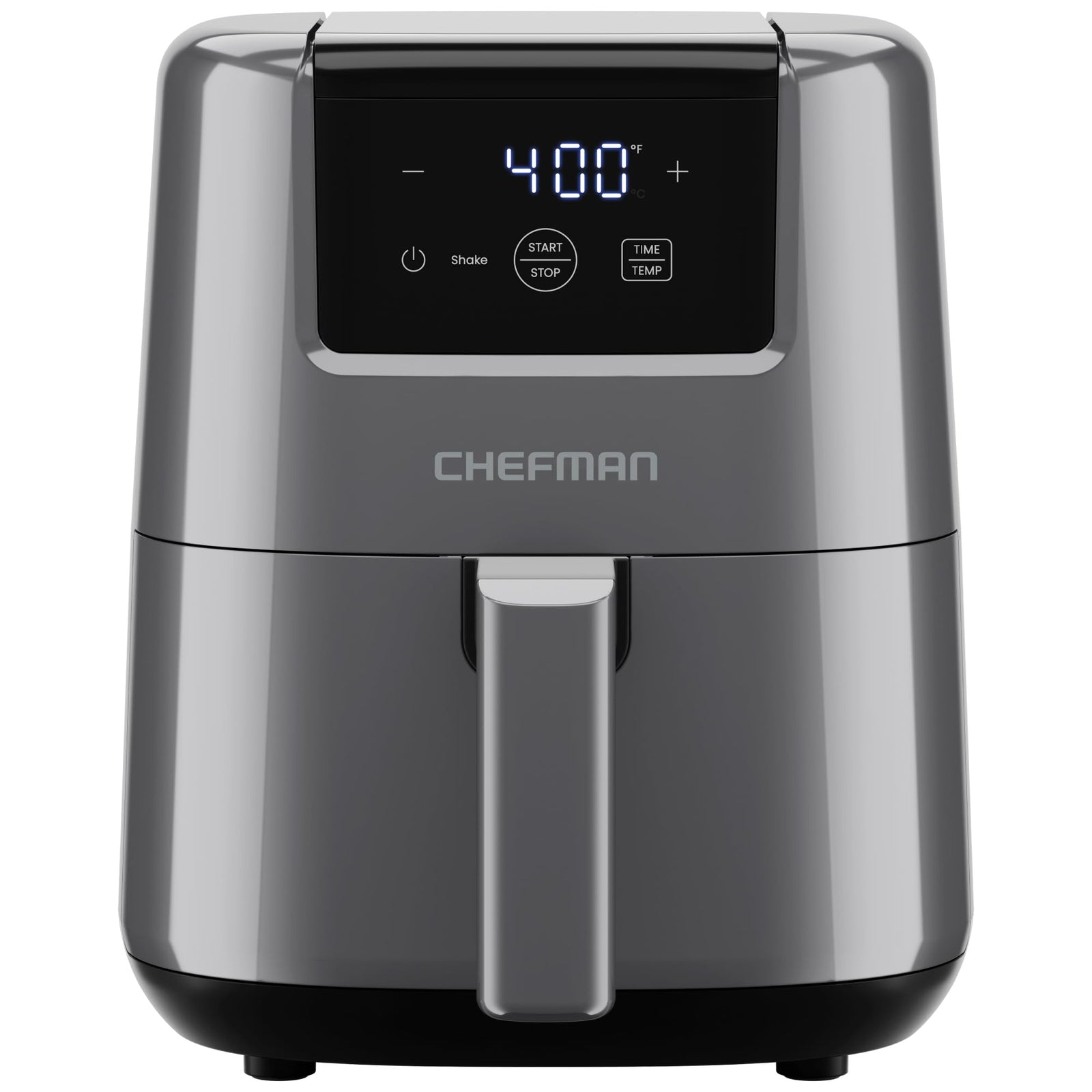 CHEFMAN Mini Freidora de Aire de 2 Litros – Freidora de Aire Compacta Digital que Ahorra Espacio con Cesta Antiadherente y Apta para Lavavajillas Comidas Rápidas y Fáciles en Minutos Incluye Temporizador Digital y Recordatorio de Agitar – Gris
