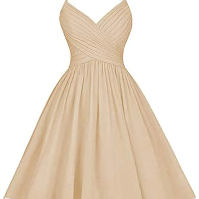 Meicuhap Womens Short Sweetheart Spaghetti Straps Homecoming Dresses Party Dresses with Pockets Champagne US2