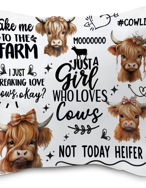 Load image into Gallery viewer, Nvotell Highland Cow Pillow Covers - Highland Cow Pillow Cases Highland Cow Throw Pillow Covers 18x18 Highland Cow Decoration Pillow Covers for Home Decor
